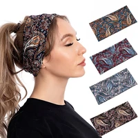 bohemian big wide cotton headband for women hair accessories korean soft elastic head band girl sport turban hairbands