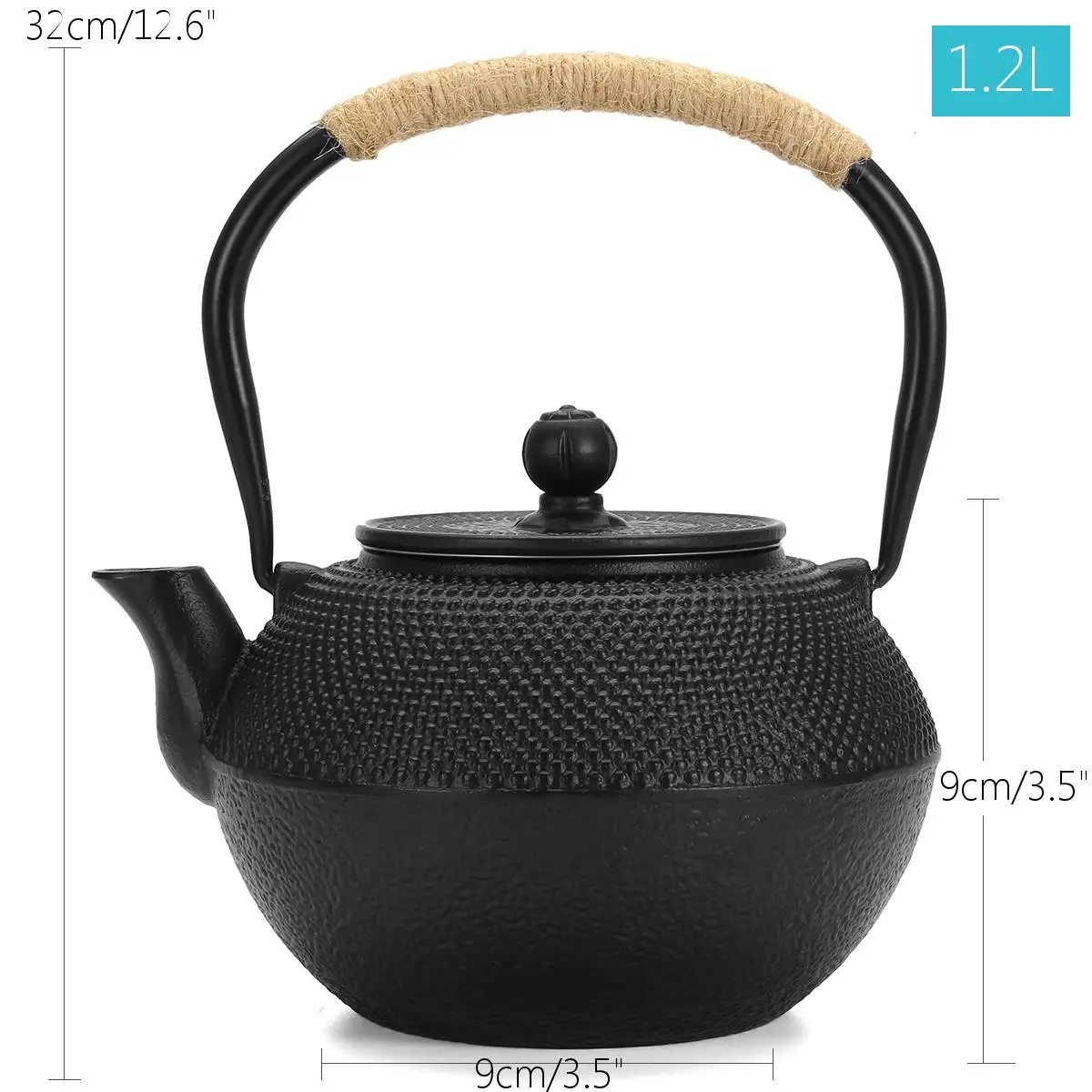 

1.2L Japanese Iron Tea Pot with Stainless Steel Infuser Cast Iron Teapot Tea Kettle for Boiling Water Oolong Tea