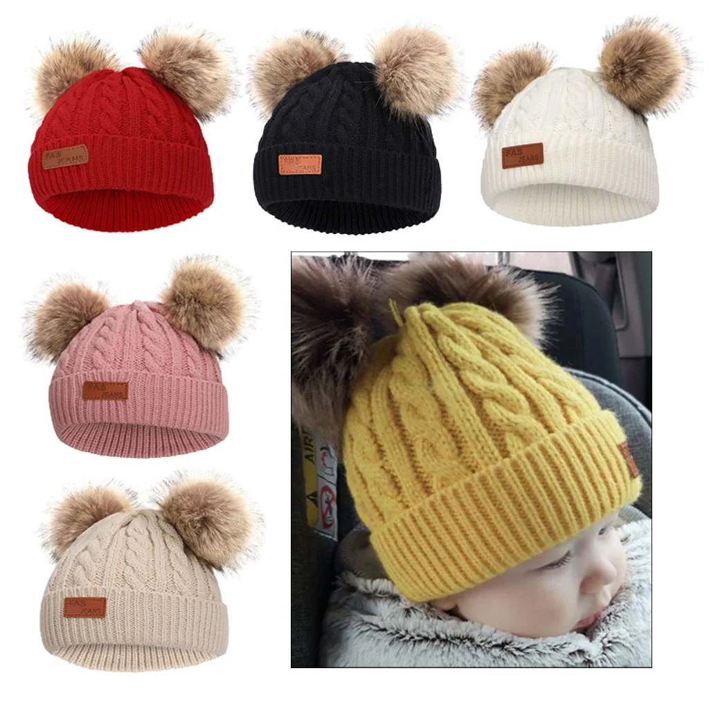 

Cute Baby Knit Hat Aumtum Wool Infant Kids Headwear Crochet Beanie Cap