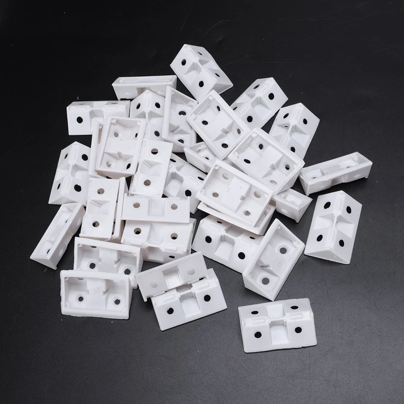 

30pcs Shelf Cabinet 90 Degree Plastic Corner Braces Angle Brackets White