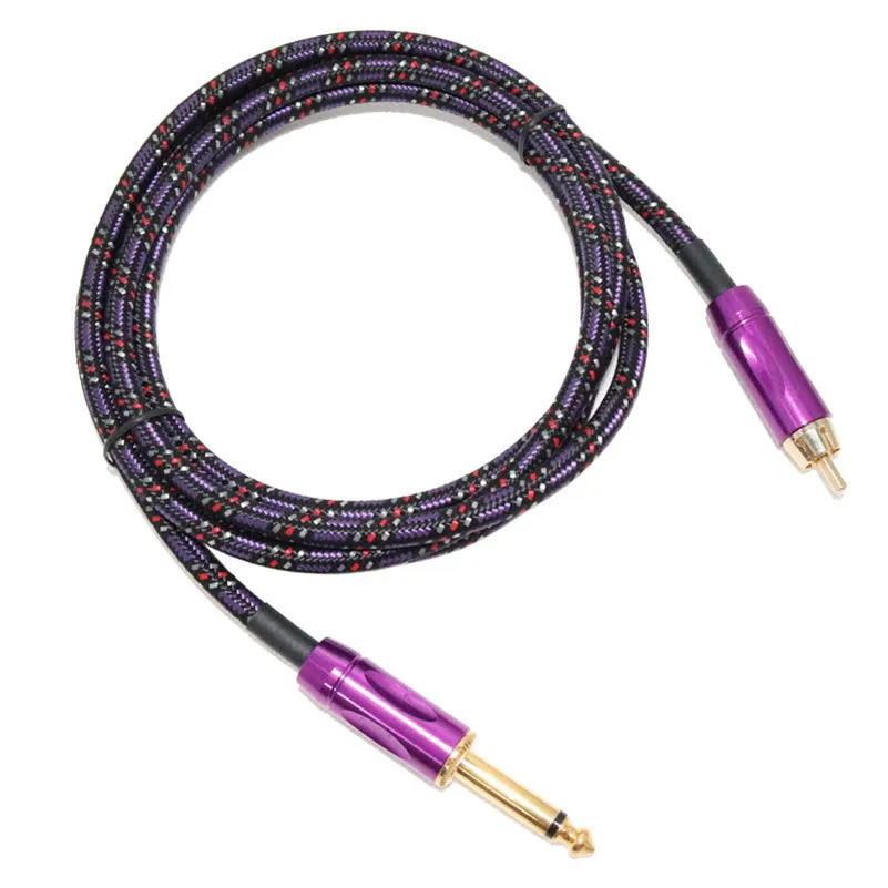Фиолетовый 1,8 м Чистый медный цветной Змеиный RCA Интерфейс шнур для татуировочной машинки для тату машины мощность боди-арт тату адаптер - Цвет: Фиолетовый