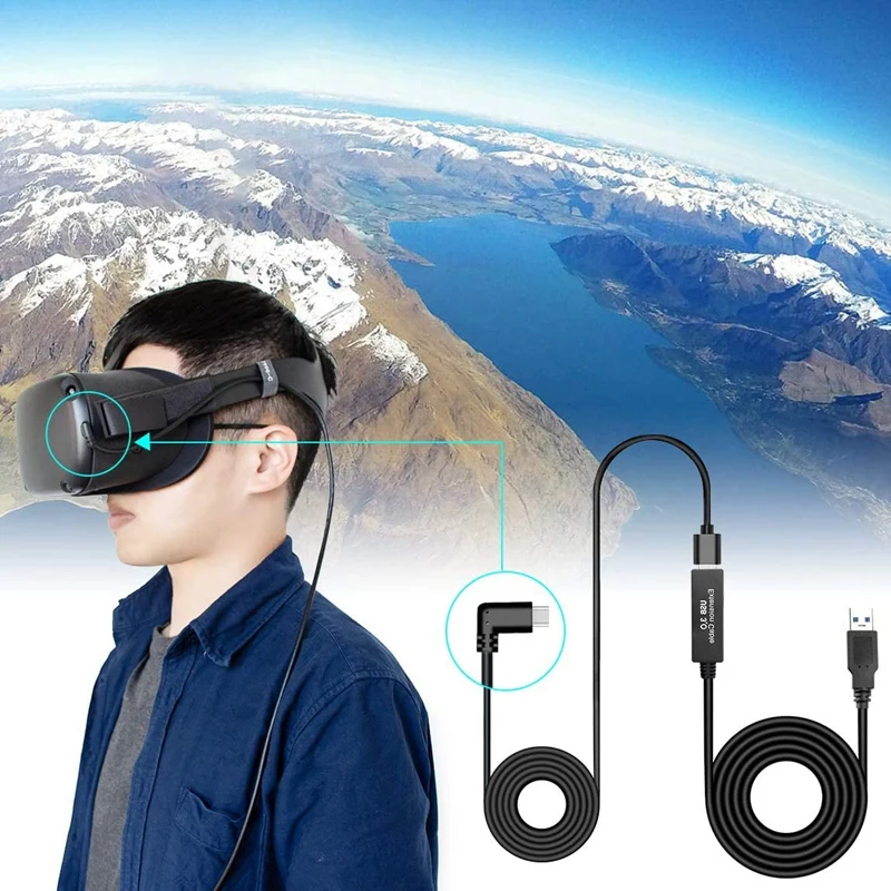 1 набор всего 8M/26Ft USB стабильный кабель для передачи данных совместим с Oculus Quest Link