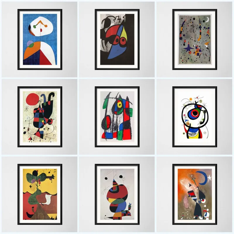 

Joan Miro Modern Surrealism Art Canvas Painting Abstract Retro Posters and Prints Wall Art Picture Home Decor Cuadros