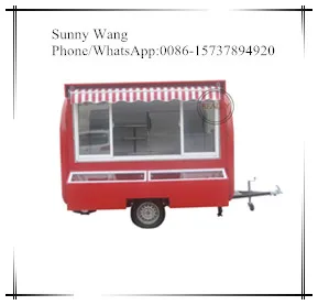 fast food truck trailer with high roof coffee bike for snack food hot dog cart