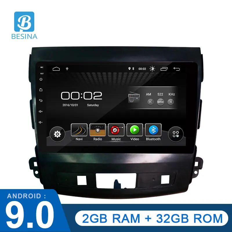 Besina 9 дюймов Android 0 автомобильный мультимедийный плеер для Mitsubishi Outlander xl 2 2005 2011 WIFI