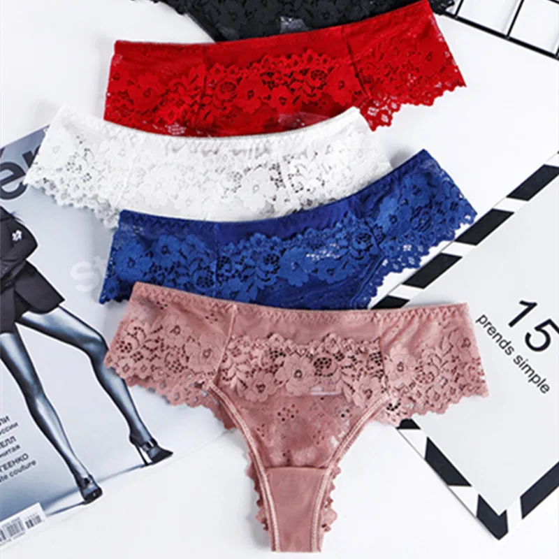 

6Pcs Lace Thongs For Women Temptation Ladies Delicate Soft Daily Comfort Sexy T-back Photosynthesis Breathable Female G-strings
