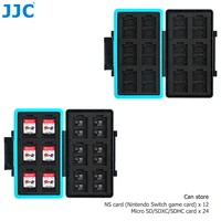jjc 36 slots waterproof memory card case anti shock storage box for 24 micro sd sdxc sdhc 12 ns card wallet organizer keeper