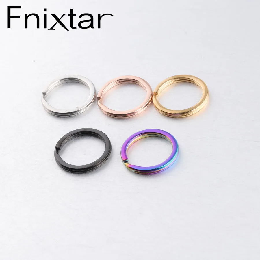 Fnixtar 20 шт./лот 25/30 мм кольцо для ключей цвета радуги нержавеющая сталь Зеркальная