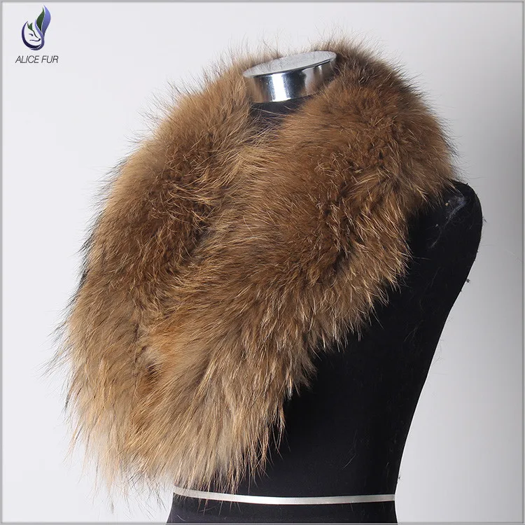 Воротник из натурального меха 100% натуральный меховой шарф енота/меховой