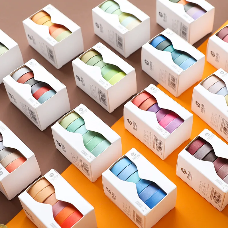 6 шт. милый набор декоративного скотча Васи сплошной цвет маскирующая Лента