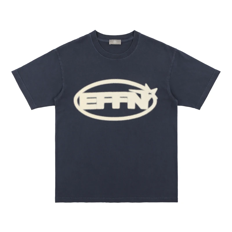 

Футболка оверсайз с круглым вырезом, модная рубашка в европейском простом стиле с надписью для мужчин и женщин, 100% хлопок, с коротким рукаво...