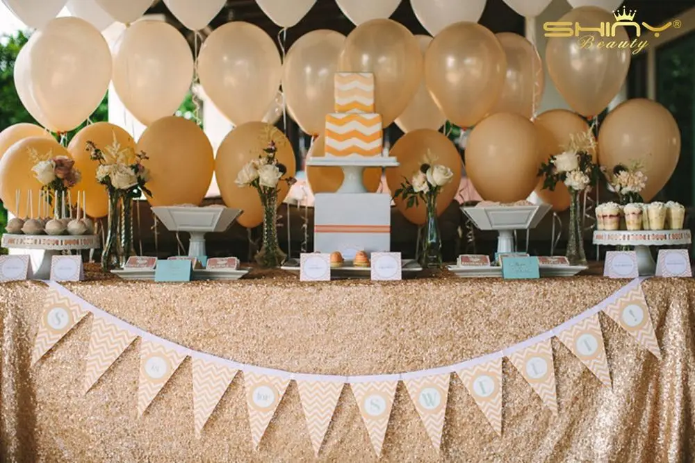 Matte Gold ShinyBeauty 90x132-Inch-225x330CM Квадратная бирюзовая скатерть с блестками, сверкающий стол с блестками-больше вариантов цвета-R - Цвет: Matte Gold
