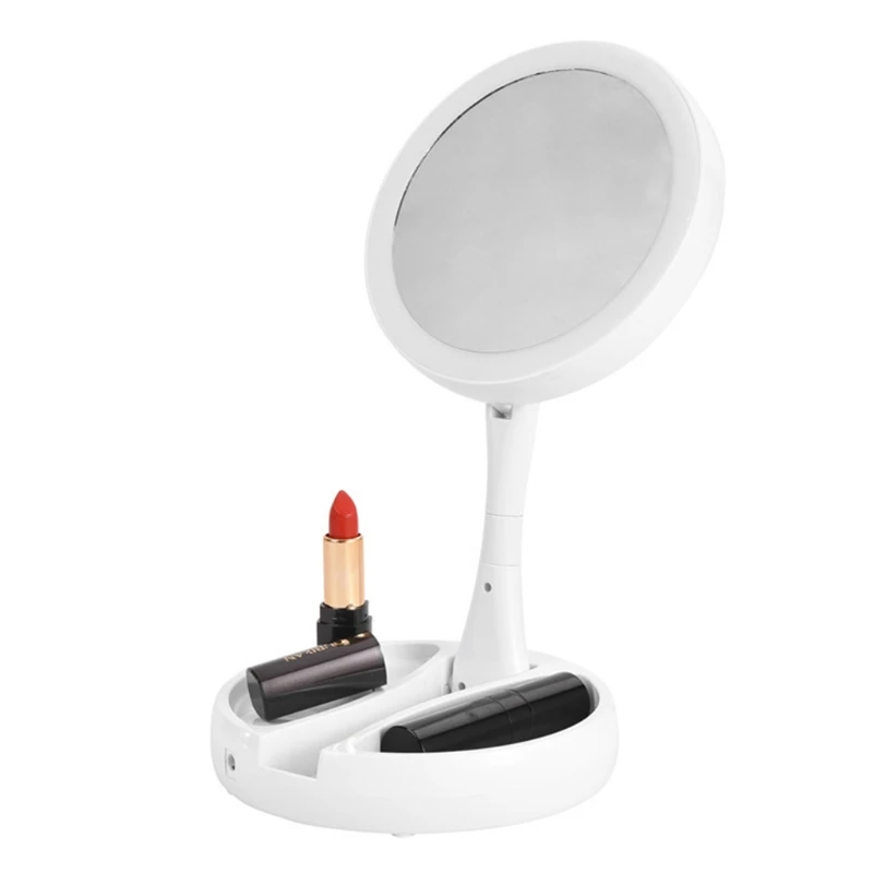 

Q1QD 10X Magnifying Flexible Makeup Mirror LED Lighted Touchscreen with Suction Cup Portable Dressing Table Vanity Mirrors