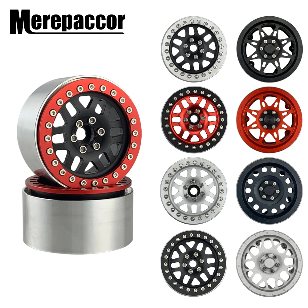 MEREPACCOR 4 шт. 1/10 RC Рок Гусеничный алюминиевый сплав 2 &quotBeadlock колеса диски для