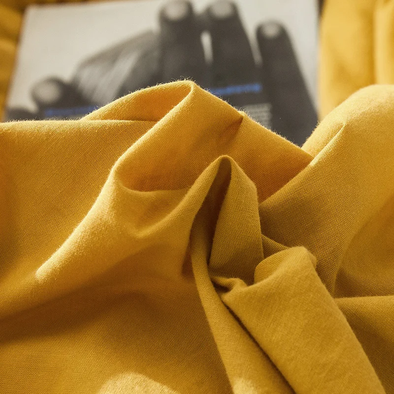 

NEW 100% cotton 1PC yellow pillowcase for decorative soft Pillow Case Cover For Bedroom 30x50cm 48x74cm Home Textile Bedding Use