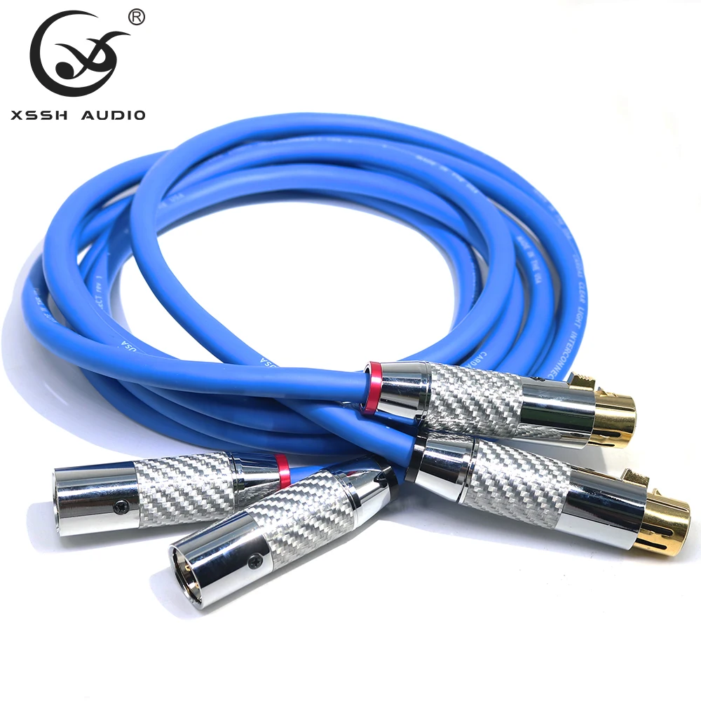 

High End XSSH прозрачный светильник из бескислородной меди, с покрытием из чистой меди серебристо-белый углеродного волокна мужские и женские XLR ...