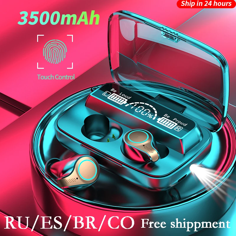 TWS стереонаушники с зарядным футляром и поддержкой Bluetooth 5 1 3500 мА · ч|Наушники