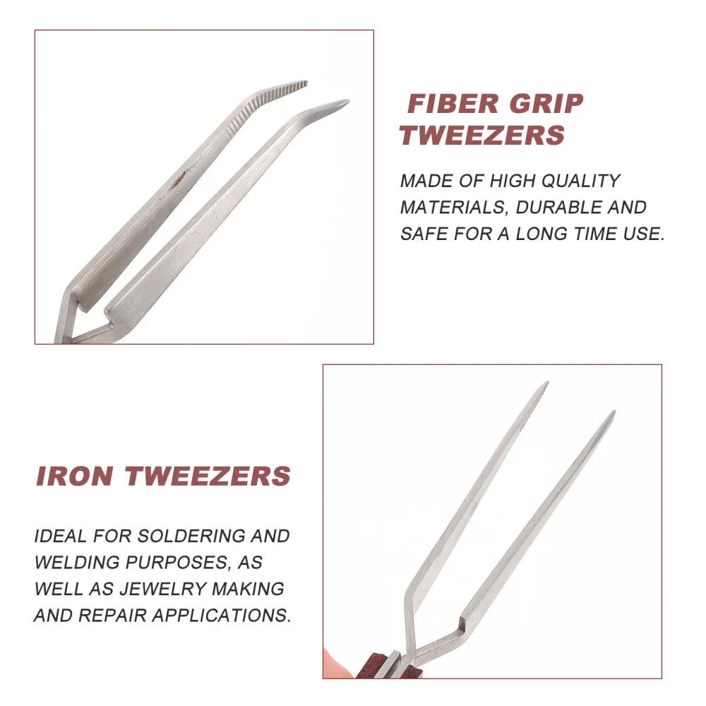 

2 Pcs Practical Cross-locking Tweezers Rebounding Clips Self-gripping Tweezers