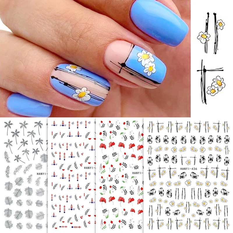 1 Piece Of 3D Nail Sticker With Flowers And Leaves Pattern Autumn Theme Colorful Art Transfer Decoration Manicures | Красота и