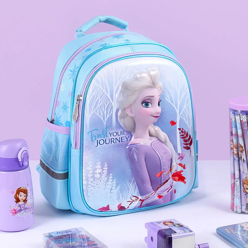 

Disney Frozen Children's School Bag Anime Cartoon Cute Pupils Breathable Backpack Blue Backpack Princess Aisha Print