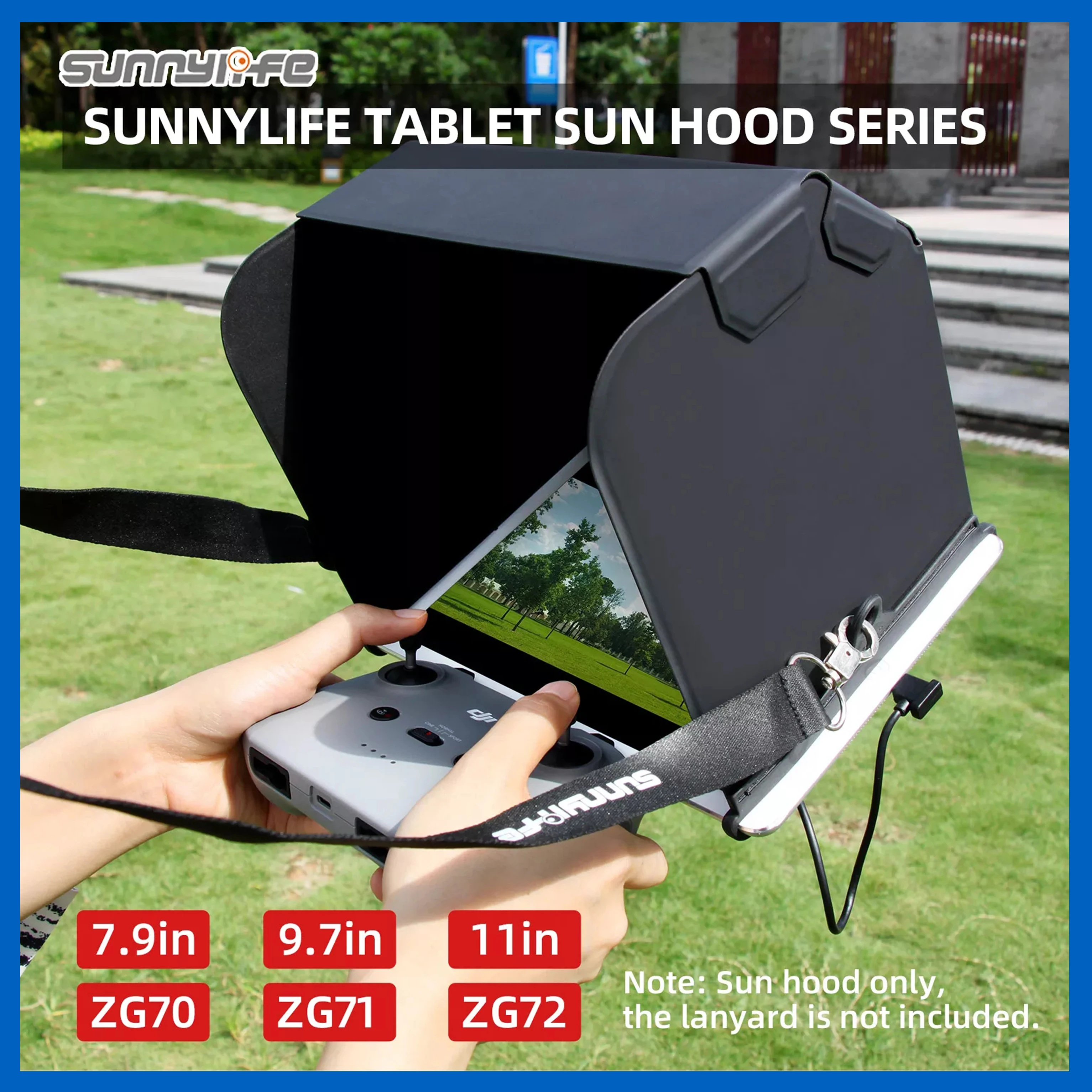 

Sunnylife ZG70 солнцезащитный козырек для планшета 7,9/9,7/11in, пульт дистанционного управления, козырек от солнца, складной магнитный козырек из иску...