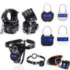 Цифровой таймер для бондажа, наручники для рук и лодыжек, кляп для рта, зарядка от USB, интимные аксессуары для секс-игрушек