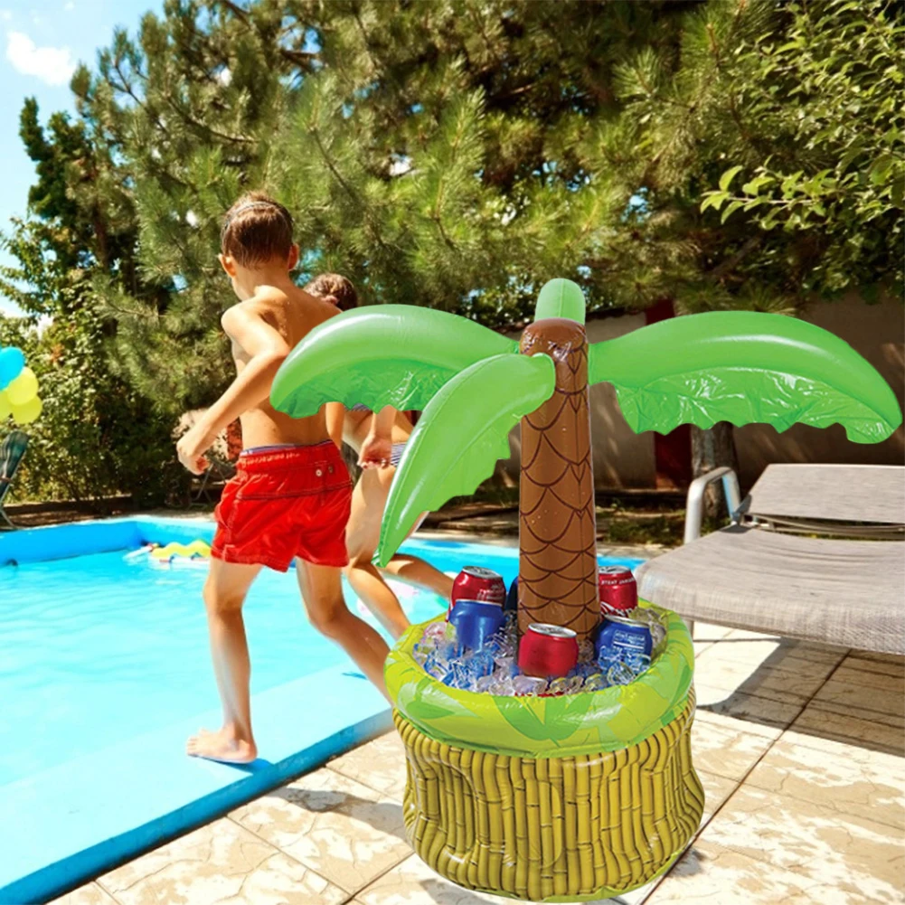 

2021 Summer Inflatable Palm Tree Cooler Beer Drinks Ice Bucket Party Supplies For Summer Swimming Pool Themed Party