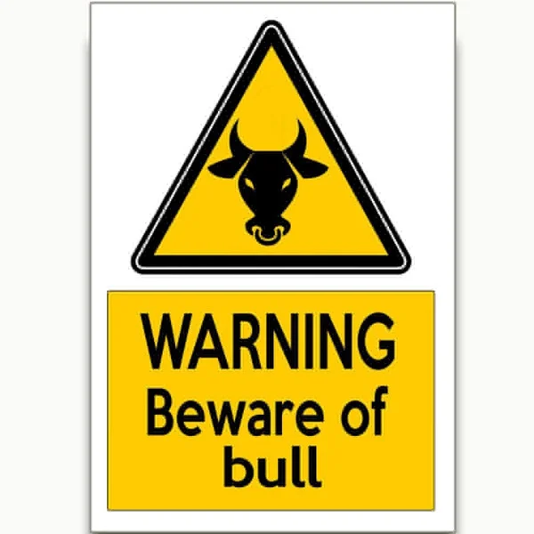 

Warning Beware Of Bull Tin Sign art wall decoration,vintage aluminum retro metal sign