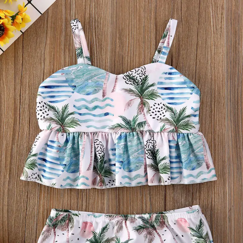 

Imcute Spring Autumn Fashion Toddler Baby Kids Girl Swimsuit Floral Tops Shorts 2PCS Swimwear Outfits Clothes