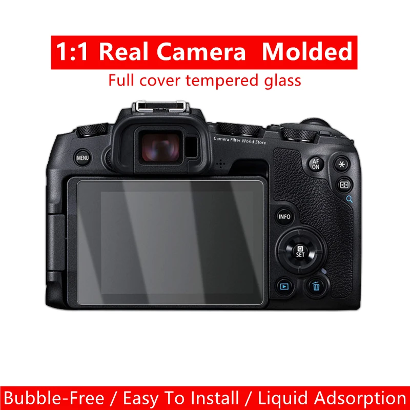 Self-adhesive EOSR Tempered Glass Main LCD + Top Info Shoulder Screen Protector Cover Guard for Canon EOS R Mirrorless Camera |