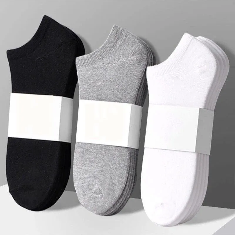 

10pcs = 5pairs Men Casual Breathable Cotton Socks Autumn Spring Running Basketball Short Ankle Low Cut Sox Boat Socks 1/5 Pairs
