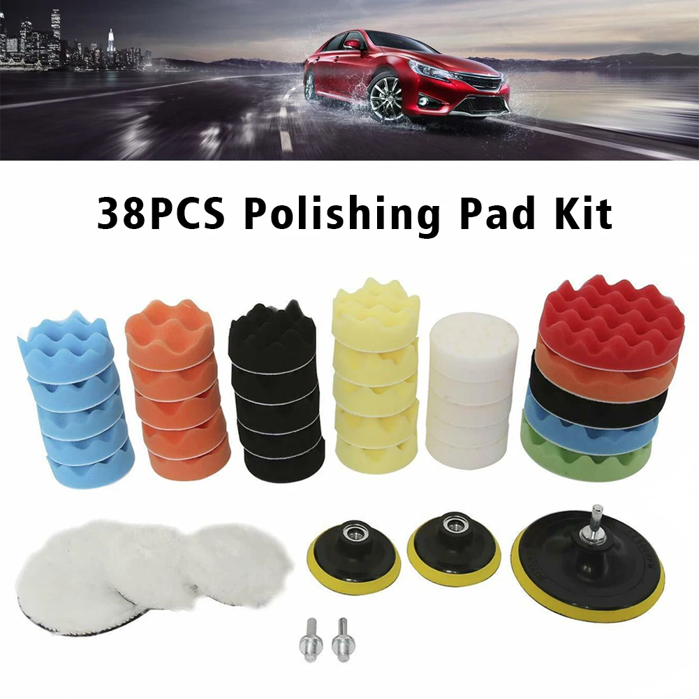 38 шт./компл. полировщик для автомобиля внешний уход Губка полировки Стайлинг