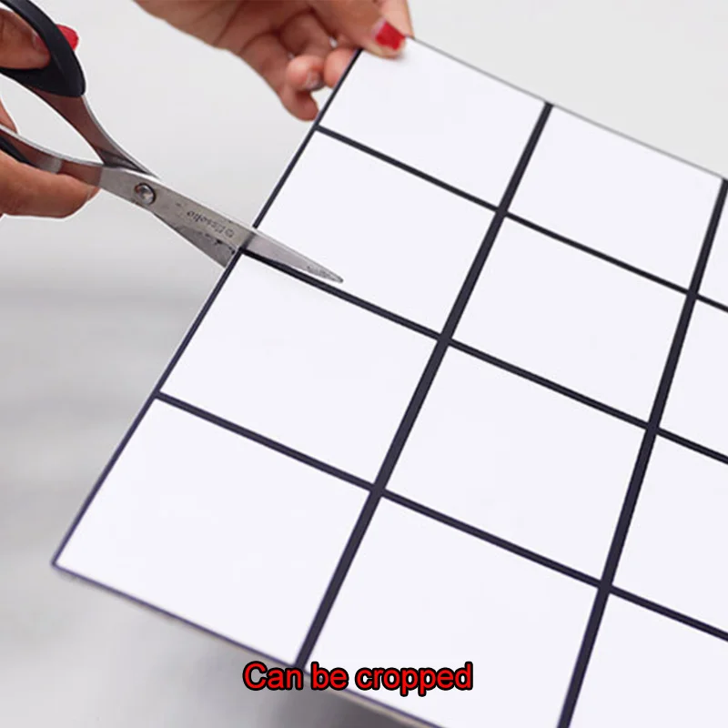 Modern Self-adhesive 3D Panel Wall Stickers For Kitchen Apron Panel Cabinet Stove Water Oil Proof White Plaid Self Adhesive Tile