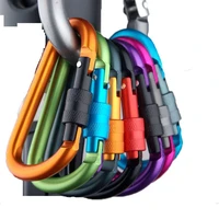 5pcsbag 8cm carabiner aluminum alloy d ring screw lock clip chain hanging hook buckle climbing carbiner camping equipment