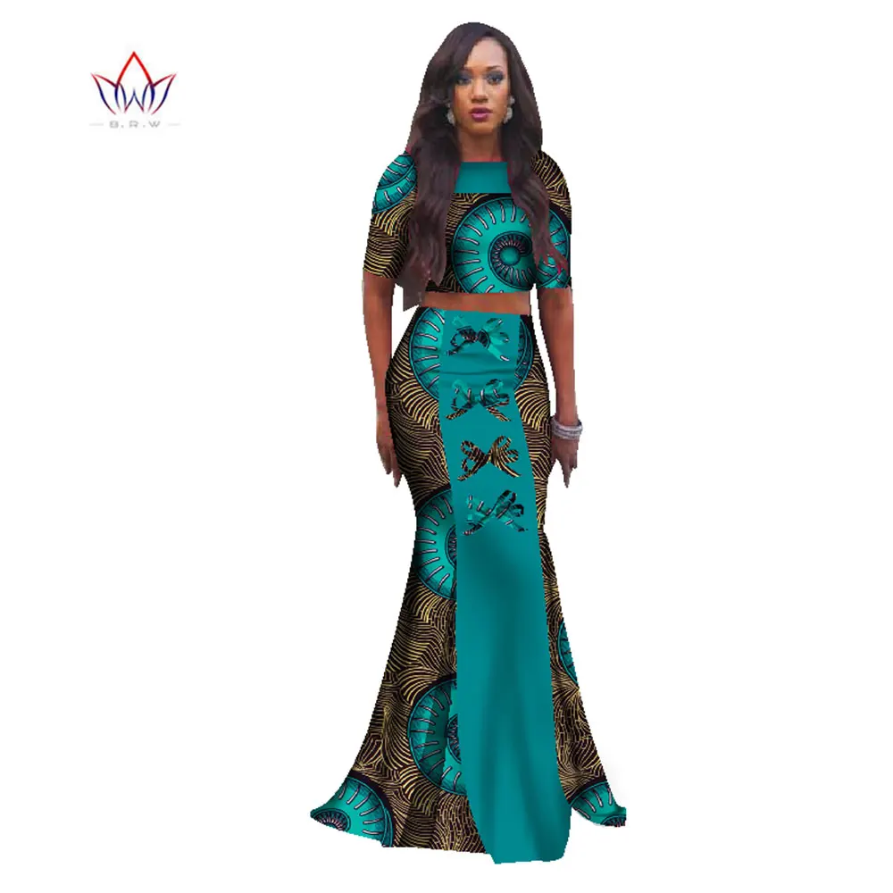 Африканская одежда для женщин базин богатый Дашики Африканский 2 штуки длинный