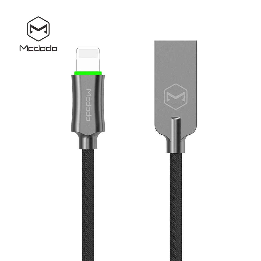 Gray 10 шт./лот Mcdodo Автоматическое отключение для iPhone USB кабель 2.4A кабель передачи данных для быстрой зарядки для iPhone iPad iPod USB кабель светодиодный iOS шнур - Цвет: Gray