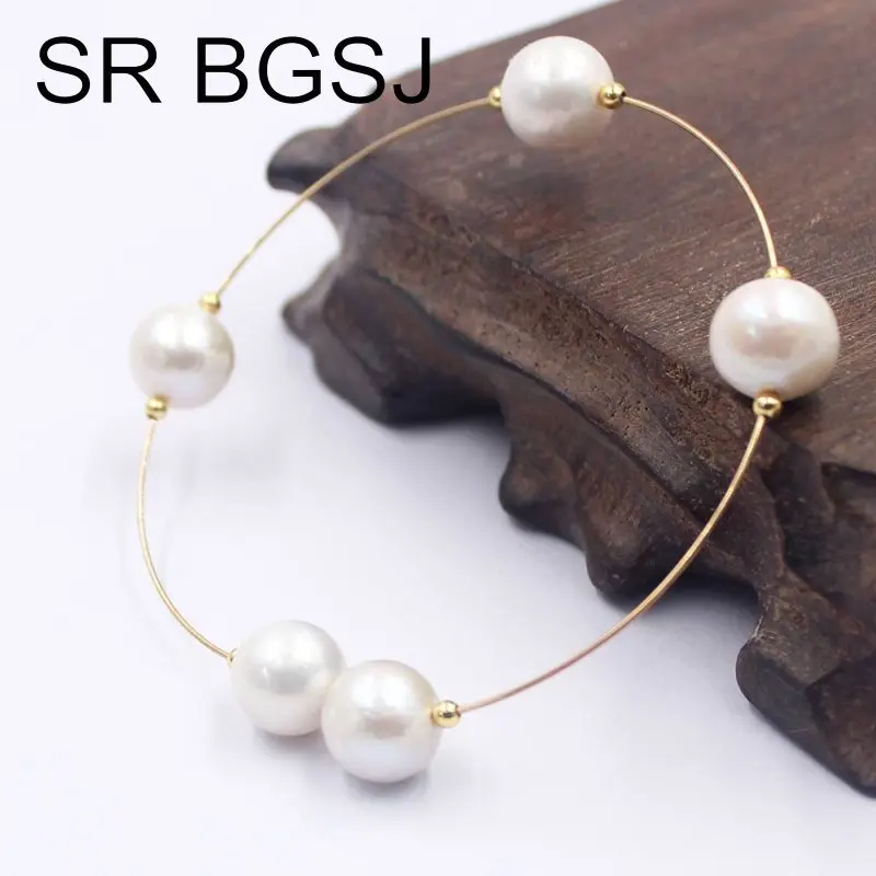 Бесплатная доставка SR 10-12 мм женские круглые белые бусины из натурального