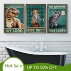 Салфетки с вашими ягодицами мой Властелин Туалет Смешные постеры принты животные красивые стены винтажное Искусство Холст Картина декор для ванной комнаты