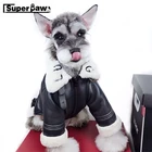 Модная куртка из искусственной кожи для собак, теплое пальто, рубашка, нижняя рубашка для маленьких и средних собак, шнауцер, французский бульдог, толстовка, одежда YHC30