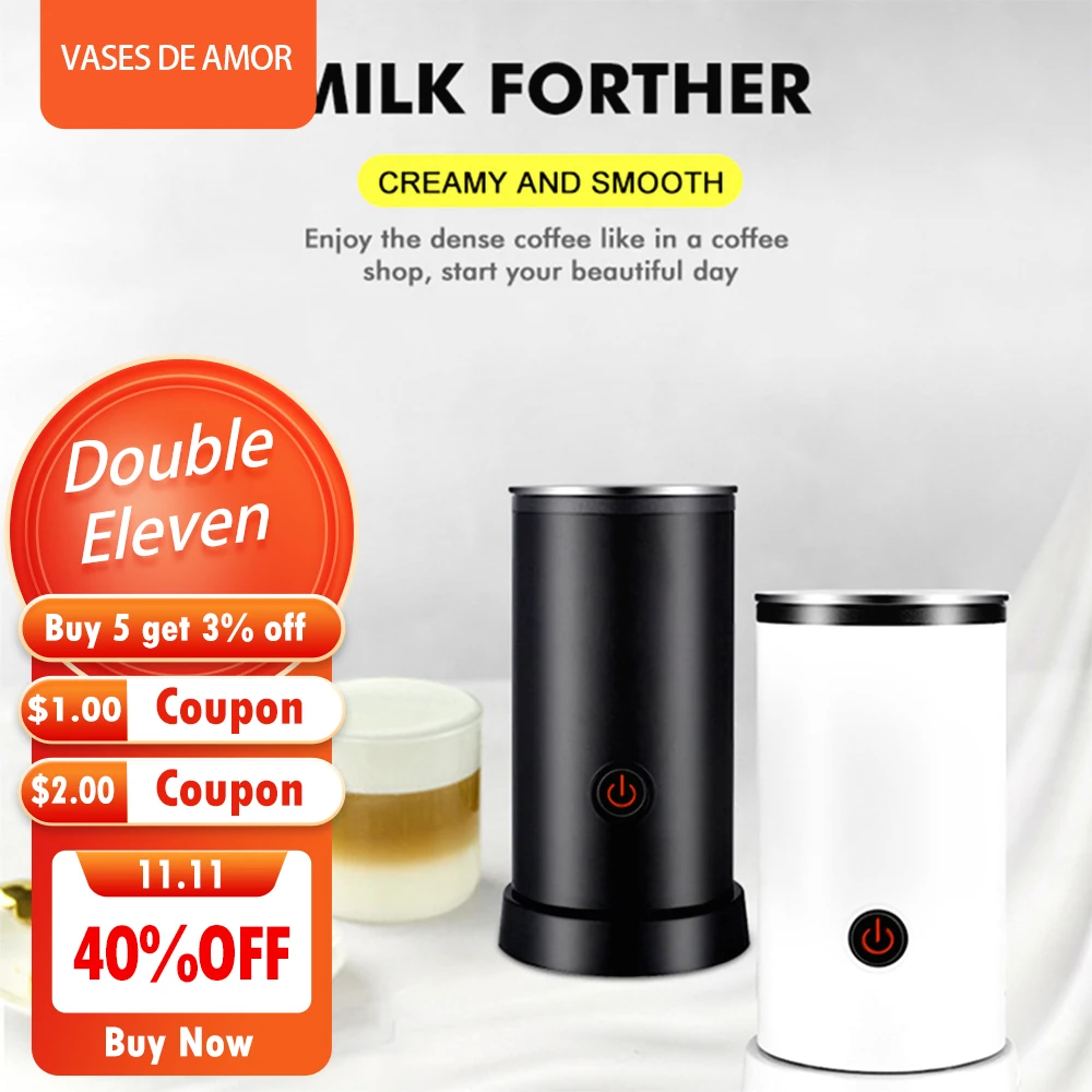 

Electric Milk Frother Large Capacity Automatic Milk Frother Heate Coffee Foam Stainless Steel Coffee Frot for Hot Cold Milk Foam