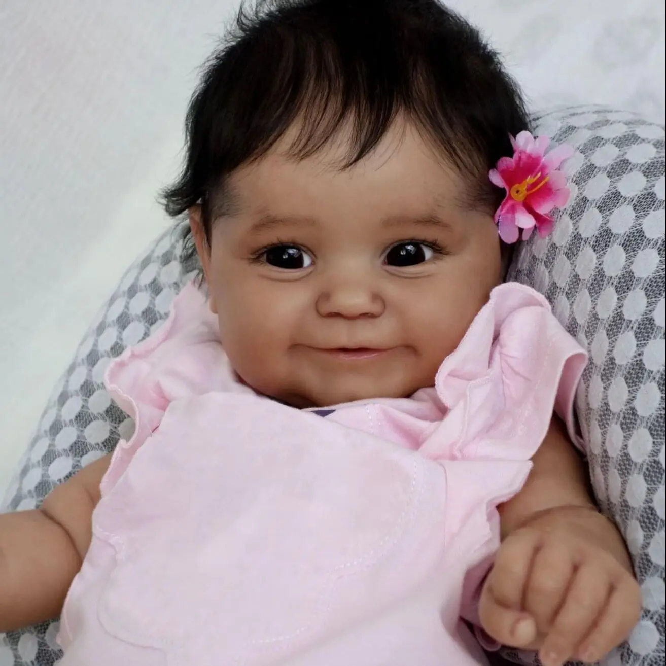 Мягкое тело 50 см черная кожа афроамериканский ребенок младенец Реборн девочка