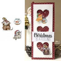 christmas pets metal cutting dies and stamps scrapbook diary decoration embossing template diy greeting card handmade 2021