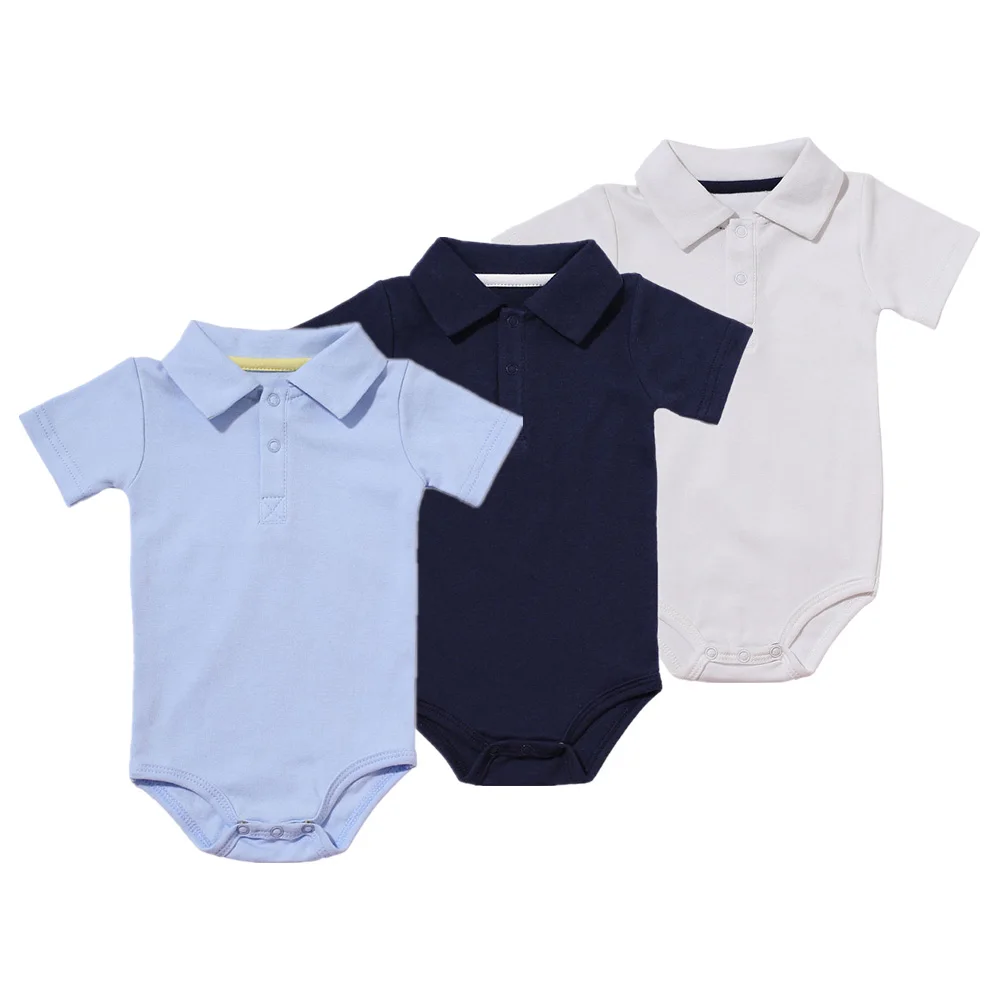 Baby Boys Rompers Summer Polo Shirt Infant Jumpsuit Solid Cotton Girls Clothing Short Sleeve Newborn Boy Clothes 8 Colors | Детская