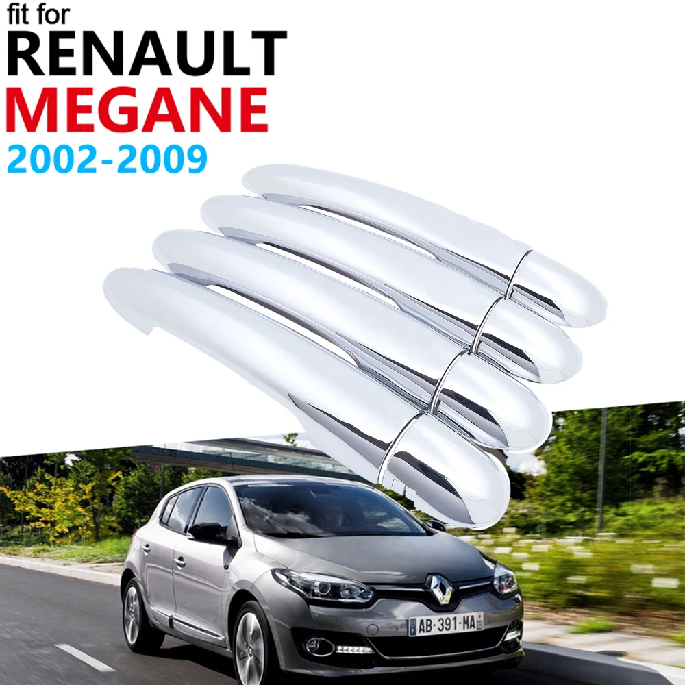 Дверные ручки автомобильные аксессуары для Renault Megane II MK2 2002 ~ 2009 хромированная