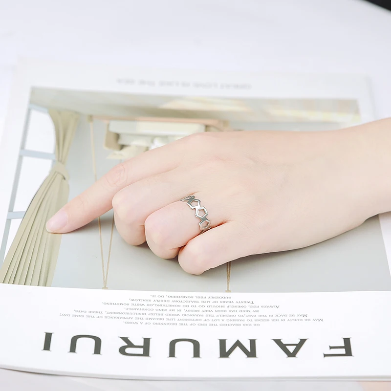 Skyrim Простой вырез пятиугольник обручальное кольцо для женщин Элегантный браслет