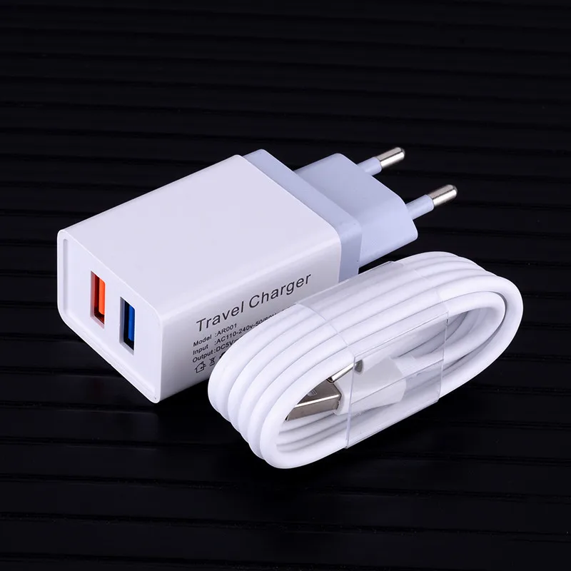 5 в USB ЕС-разъем, для поездок настенное зарядное устройство с Micro USB кабелем для samsung Galaxy S3 S4 S6 S7 Edge A3 A5 A7 J3 J5 J7()() A10