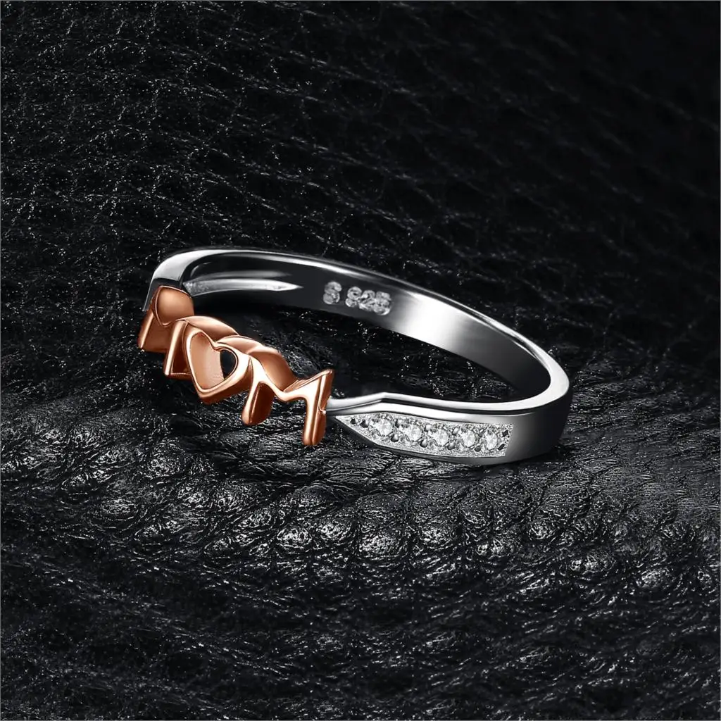 JewelryPalace мама кубического циркония кольцо стерлингового серебра 925 кольца мужские розовое золото