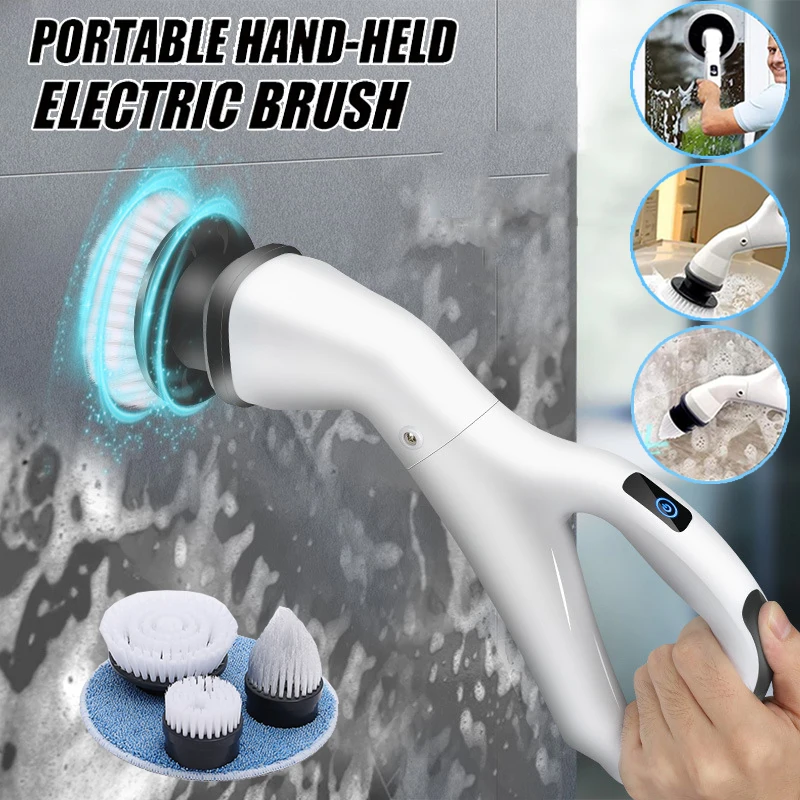 

Electric Spin Scrubber Cordless Cleaning Brush Floor Scrubber Bathroom Scrubber for Cleaning Tub Tile Sink Wall US EU Plug