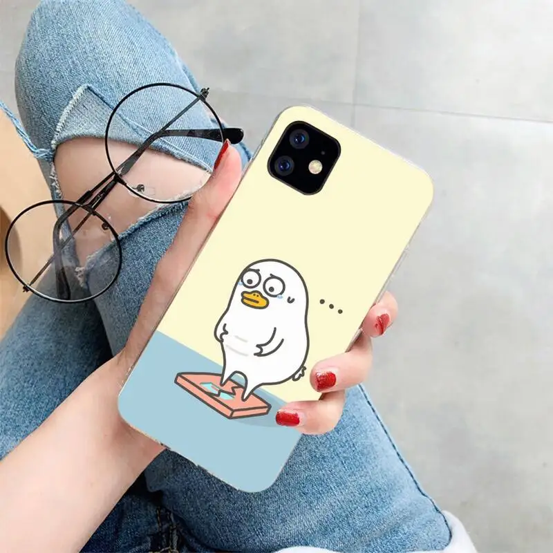 

Korean Cute Cartoon Duck Sac Phone Case For iphone 5s 6 7 8 11 12 XSMAX XR pro plus mini se2020 Cover Fundas Coque
