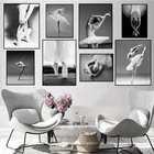 Фотография женских танцоров черно-белая, холст, плакаты, принты, портретные картины для девочек в современном стиле, декор для детской комнаты HD0028
